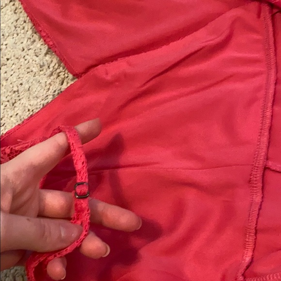 BCBG Hot Pink Lace Wrap Thigh Slit Dress - Picture 7 of 8